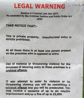 Legal warning notice